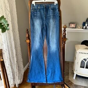 Articles Of Society Women's Hi-Rise Flare Side Slit Blue Jeans Size 9 tall long